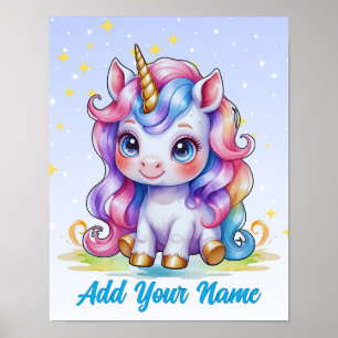 Poster Magia de Unicórnio & Estrelas – Arte de Parede Per