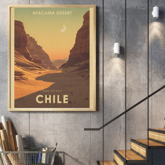 Poster Magia do Vale da Lua – Vintage Deserto de Atacama