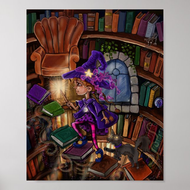 Poster Magia na Biblioteca (Frente)