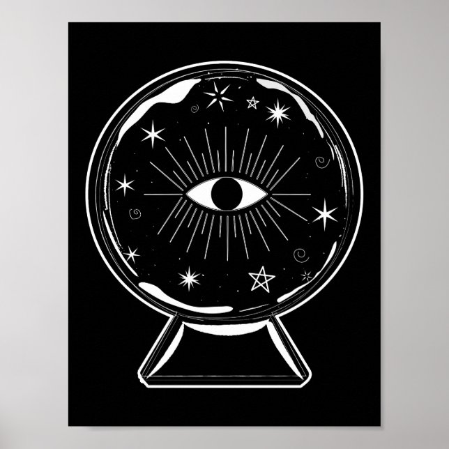 Poster Magic Crystal Ball Sching Ver Olhos Dizem Tudo (Frente)