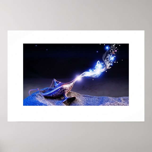 Poster Magic Genie Lamp Enchanted Arabian Fantasy Artwork (Frente)