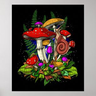 Poster Magic Mushrooms Fungi