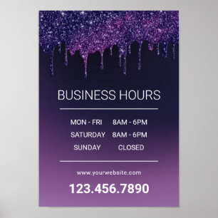 Poster Magic Purple Drives Beauty Salon Spa Horas de Aber
