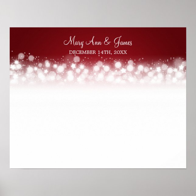 Poster Magic Sparkle Red Casado Guestbook (Frente)
