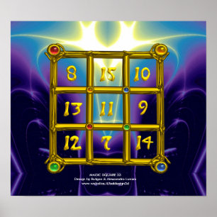 Póster MAGIC SQUARE 33,Blue Purple