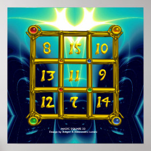 Póster MAGIC SQUARE 33,Blue Turquase