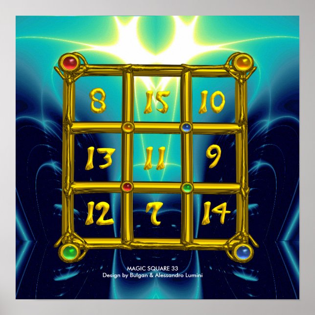 Póster MAGIC SQUARE 33,Blue Turquase (Frente)