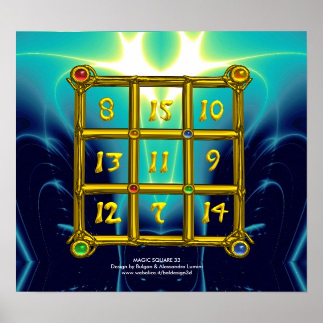 Póster MAGIC SQUARE 33,Blue Turquase (Frente)