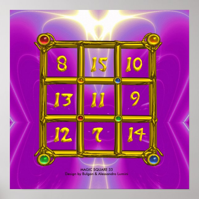 Póster MAGIC SQUARE 33, Púrpura Violeta Rosa (Frente)