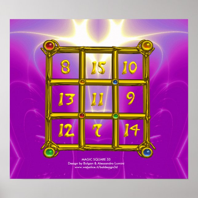 Póster MAGIC SQUARE 33, Púrpura Violeta Rosa (Frente)