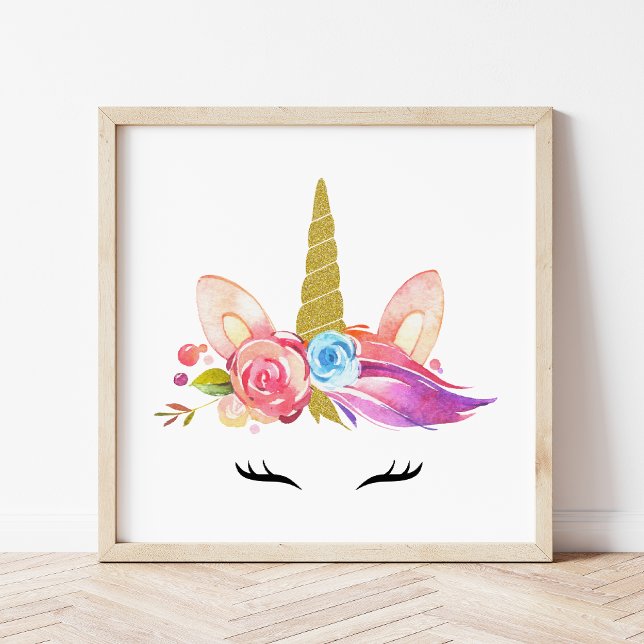 Poster Magic Unicorn, Cute Unicorn, Girl Nursery, rosa (Criador carregado)