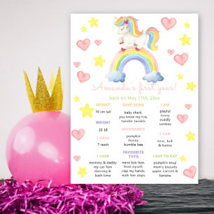 Poster Magic Unicorn Primeiro Aniversário - Primeiro Aniv