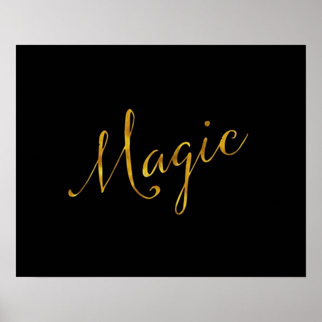 Poster Mágica Cotação Faux Gold Foil Cita Humor Sparkly (Frente)