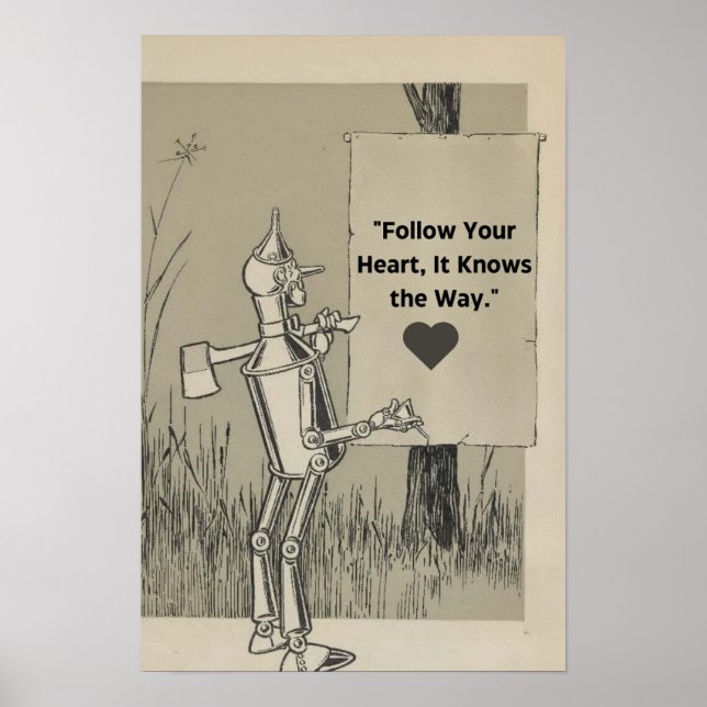 Poster Mágica De Oz Tin Man Motivational Cote (Frente)