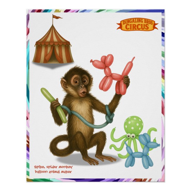 Póster Mágica do macaco balão de Spike (Frente)
