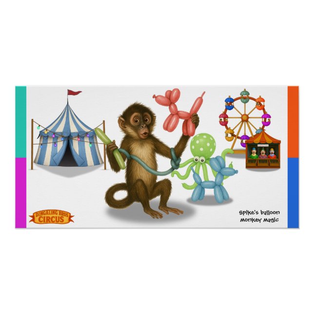 Póster mágica do macaco de balão do Spike (Frente)