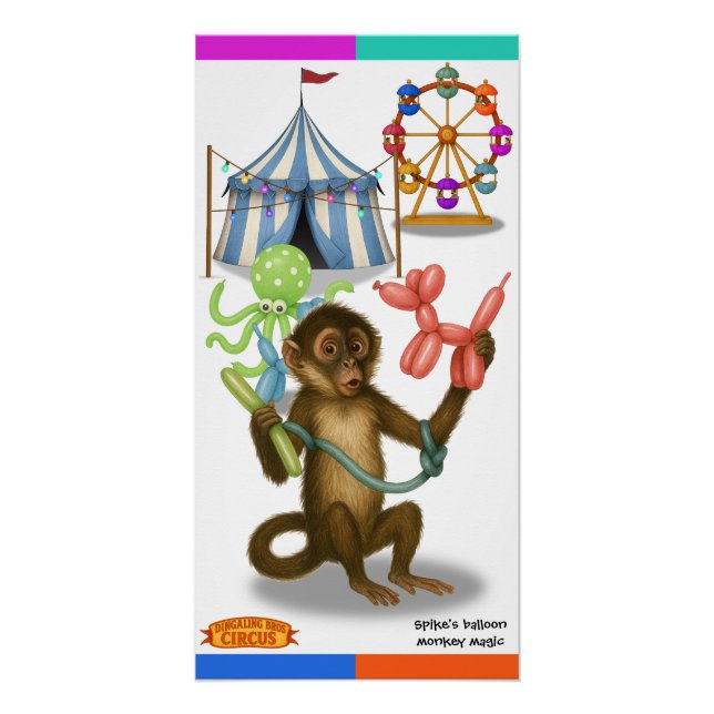 Póster Mágica do macaco de balão do Spike (Frente)