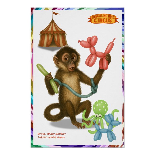 Póster Mágica do macaco de balão do Spike (Frente)