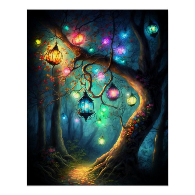 Póster Mágica Fada Encantada Floresta Fantasia Pixie Poei (Frente)