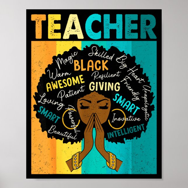 Poster Mágica Professora Negra Mês da História Afro-Ameri (Frente)