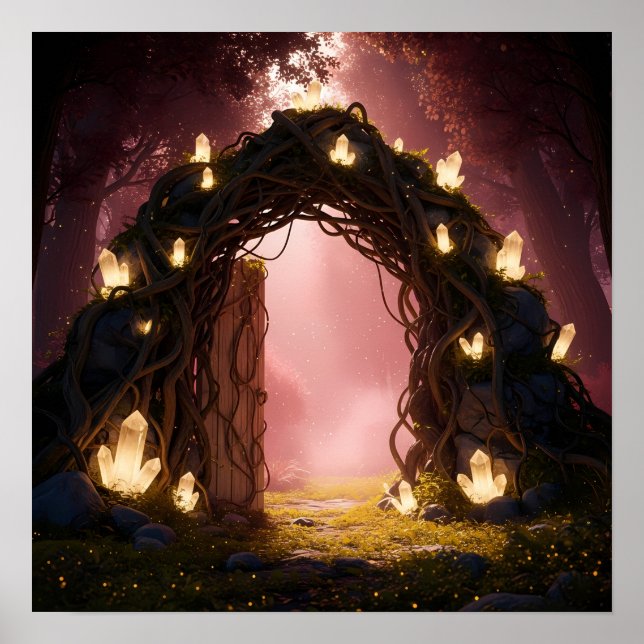 Poster Magical Crystal Gate in the Twilight Forest (Frente)
