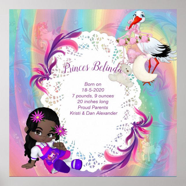 Poster Magical Cutie Pie Unicorn Baby Girl (Frente)