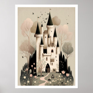 Poster Magical Fairy Tale Castle Poster, Fantasy Wall Art