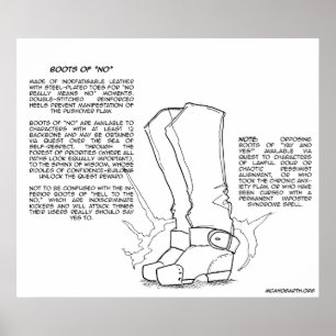 Póster Magical Item: Boots of "No"