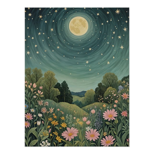 Póster Magical Moonlit Meadow (Frente)