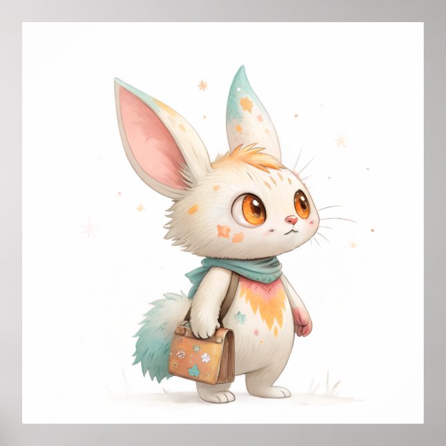 Poster Magical Paint-Splashed Rabbit-Cat Creature (Frente)