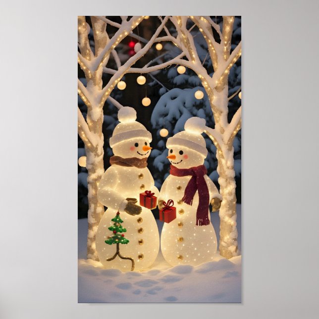 Poster Magical Snowman Christmas Lights (Frente)