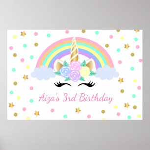Poster Magical Unicorn Backdrop Rainbow Unicorn backdrop