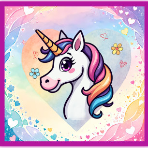 Póster Magical Unicorn Nursery Poster