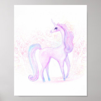 Poster Magical Watercolor Unicorn Art