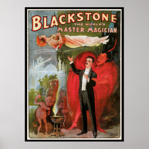 Poster mágico do vintage, grande mágico de