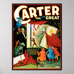 Poster mágico do vintage, mágico Carter o