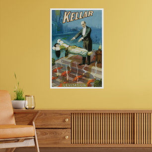 Poster mágico do vintage, mágico Harry Kellar