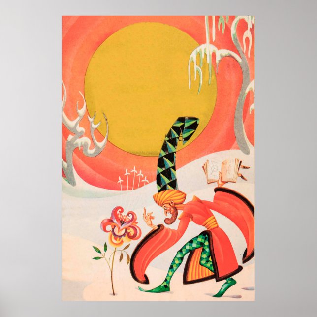 Poster Mágico lançando uma espiral em uma flor (Frente)