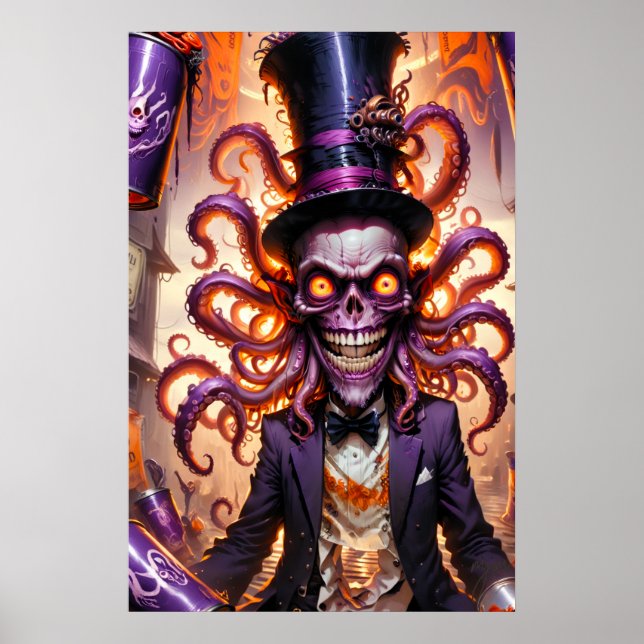 Poster Mágico Monstro Kraken (Frente)