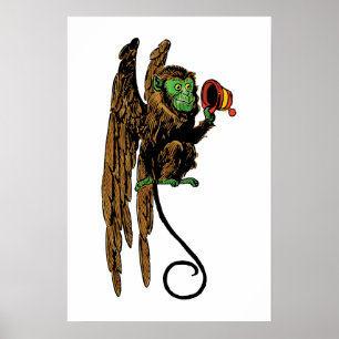 Póster Mágico Vintage de Oz, Chapéu de Macaco Voador Malv