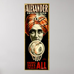 Póster Mágicos Playbill 1910 do vintage