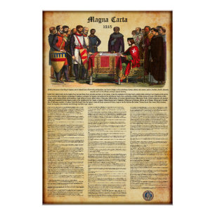 Póster MAGNA CARTA 1215 - Texto em inglês