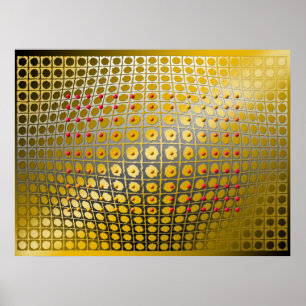 Poster Magnetismo do Spheroid da Op-arte de Digitas