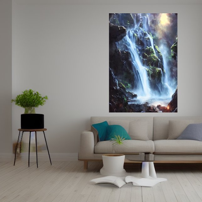 Poster Magnífica cachoeira na floresta | Arte AI (Criador carregado)