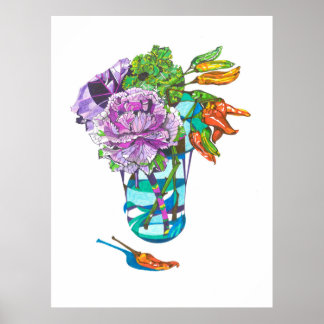 Poster Magnífico Buquê Vegetal de Outono