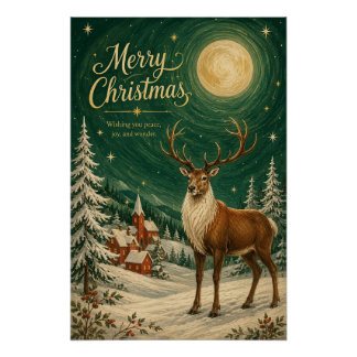 Póster Magnífico Renascer de Inverno ao Luar