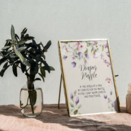 Poster Magnolia Blooms Tema Bebê Fralda Raffle Sinal