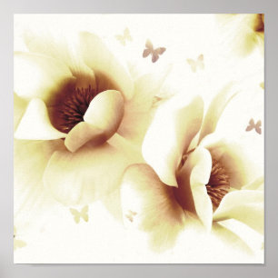 Poster Magnólia - creme