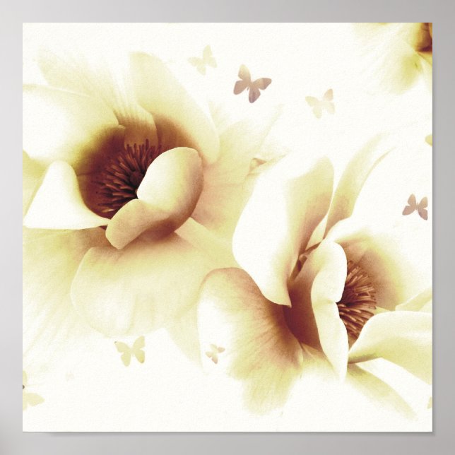 Poster Magnolia - Creme (Frente)