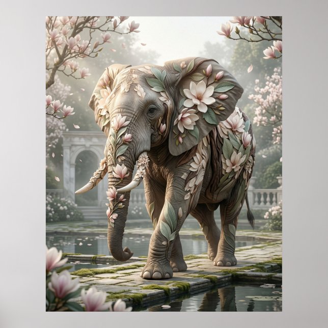 Poster Magnólia Elefante Névoa Real (Frente)